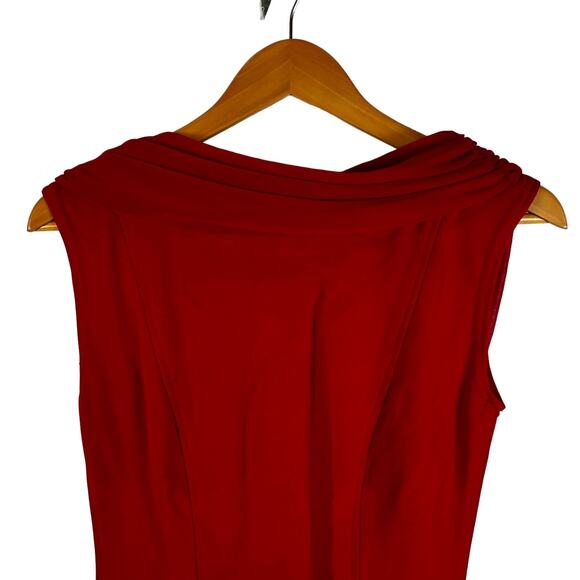 Tadashi Womens Red Cowl Neck Open Back Sleeveless Bodycon Long Dress Size S - Picture 3 of 16